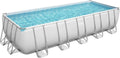 BESTWAY | Power Steel Rectangular Above Ground Swimming Pool Set and Pool Cover 21ftx9ftx52 | BES115TOY01911
