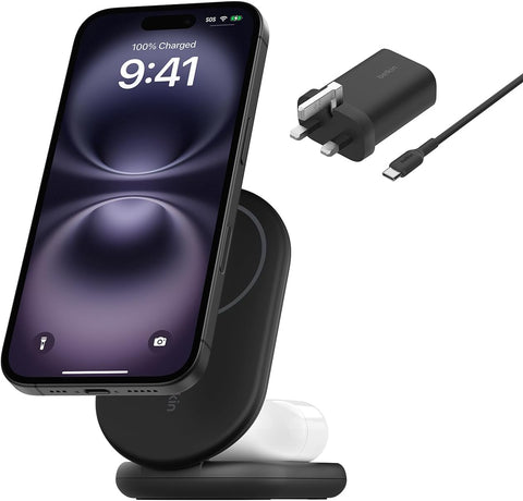 BELKIN | Fast Charge 2 In 1 Magnetic Foldable Qi2 Charger 15W Black  | TE0221623