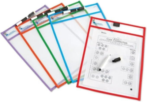 LEARNING RESOURCES UK| Write And Wipe Pockets (Set Of 5) (3+ Years) | LER0477