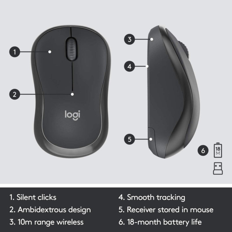 LOGITECH | Silent Wireless Keyboard Mouse Combo | MK295