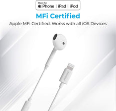 PROMATE | Mono Earphone with Lightning Connector for Iphone-Ipad-Ipod White
