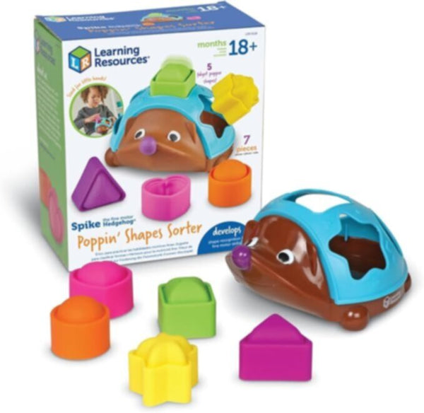 LEARNING RESOURCES UK| Spike The Fine Motor Hedgehog Poppinâ€™ Shapes Sorter | LER9118