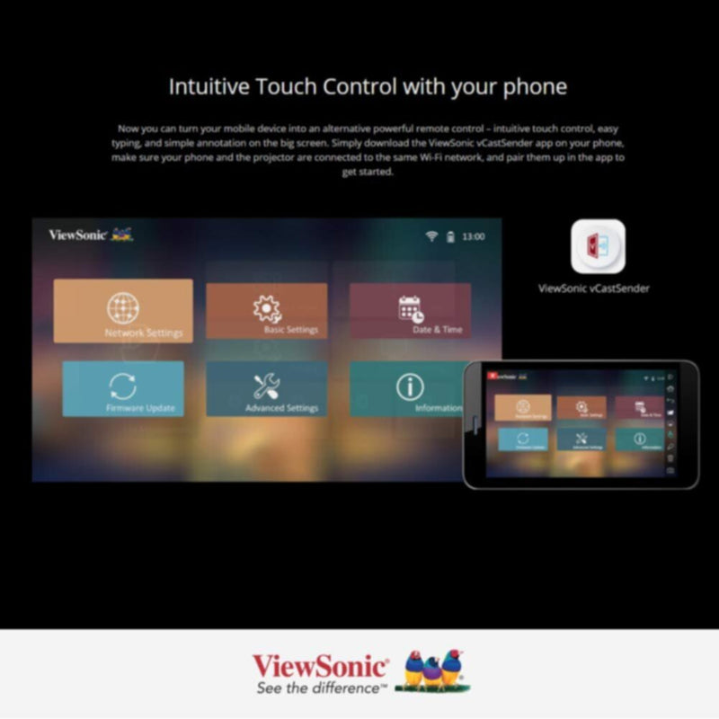 VIEWSONIC | Smart LED Portable Projector with Harman Kardon Speakers | M1+_G2