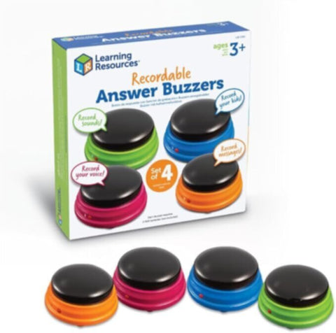 LEARNING RESOURCES UK| Recordable Answer Buzzers (Set Of 4) (3+ Years) | LER3769