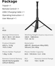 SMALLRIG | One-Touch Deploy Selfie Stick Tripod Black | ST30