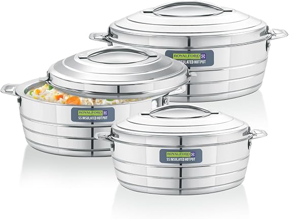 ROYALFORD | Royalford Roxy Insulated Hot Pot Set of 3 | RF12860