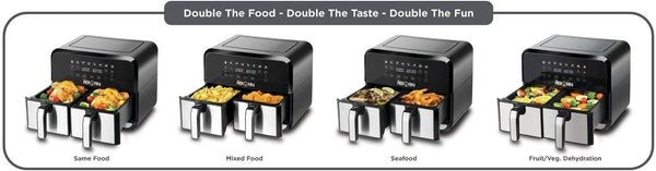 BLACK+DECKER | Digital Dual Zone Air Fryer 4L+4L  1700W | DZAF1700-B5