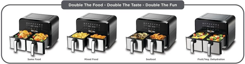 BLACK+DECKER | Digital Dual Zone Air Fryer 4L+4L  1700W | DZAF1700-B5