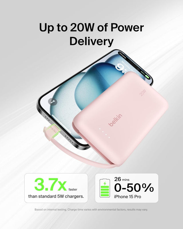 BELKIN | BoostCharge Portable Power Bank 10000mAh 20W Pink | TE0227075