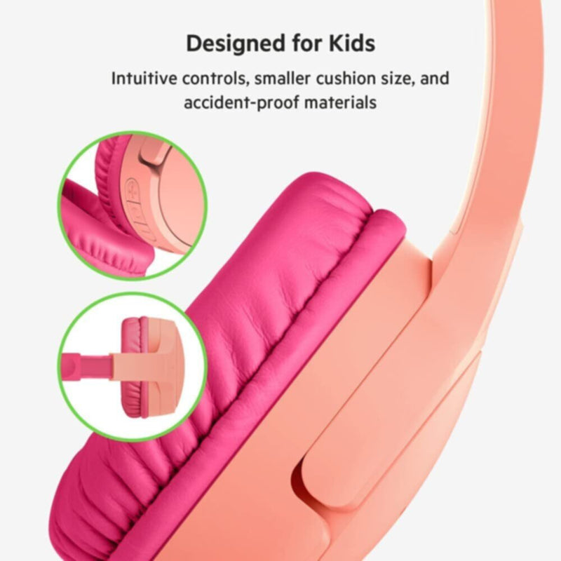 BELKIN | SOUNDFORMâ„¢ Mini Wireless On-Ear Headphones for Kids Pink | AUD002btPK