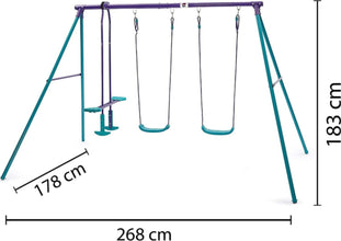 PLUM | Jupiter Double Swing & Glider Set Purple/Teal Age 3-10Yrs | 22102AB82