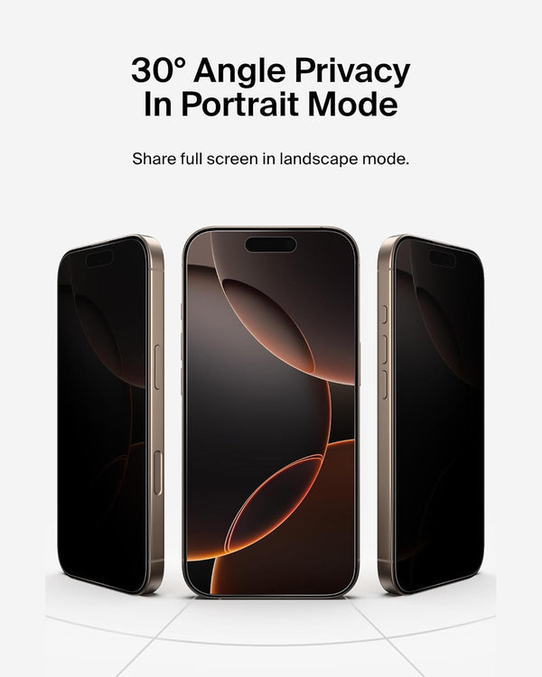 BELKIN | ScreenForce InvisiGlass Privacy Treated Screen Protector For iPhone 16 Pro | TE0222541