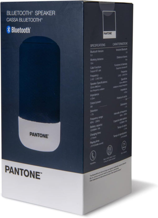 PANTONE | Cassa Bluetooth Speaker 8 Hour Battery 3.5mm Jack 5W Navy | PT-BS001N