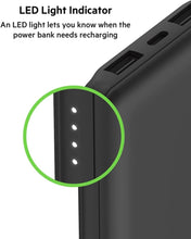 BELKIN | 10K Power Bank With Usb-C 15W, Dual Usb-A, 15Cm Usb-A To C Cable, Black | BPB011btBK