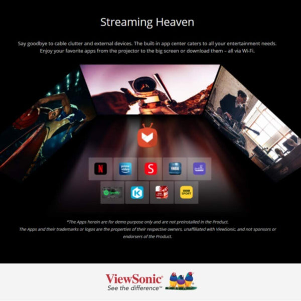 VIEWSONIC | Smart LED Portable Projector with Harman Kardon Speakers | M1+_G2