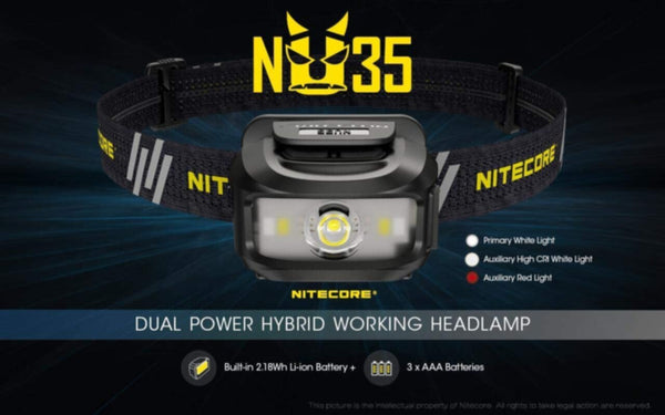 NITECORE | Dual Power Hybrid Working Headlamp 460 Lumens | NU35