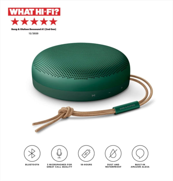 B&O | BEOSOUND A1 2ND GEN Waterproof Bluetooth Speaker with Voice Assist & Alexa Integration Green | TE0155938