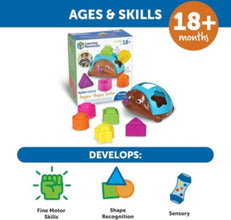 LEARNING RESOURCES UK| Spike The Fine Motor Hedgehog Poppinâ€™ Shapes Sorter | LER9118