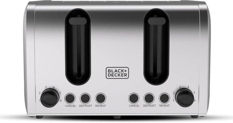 BLACK + DECKER | 4-Slice Toaster 2100W Double-Side Heating, 6- Browning settings, Defrost | ET444-B5