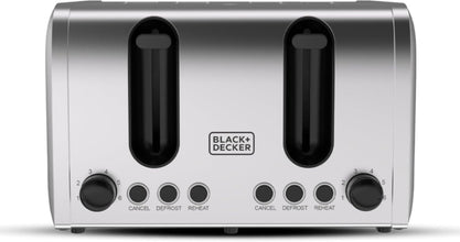 BLACK + DECKER | 4-Slice Toaster 2100W Double-Side Heating, 6- Browning settings, Defrost | ET444-B5
