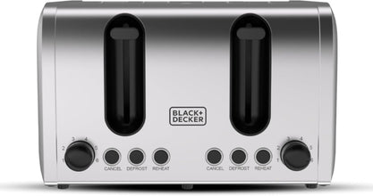 BLACK + DECKER | 4-Slice Toaster 2100W Double-Side Heating, 6- Browning settings, Defrost | ET444-B5