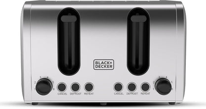 BLACK+DECKER | Four Slice Stainless Steel Toaster 2100W | ET444-B5