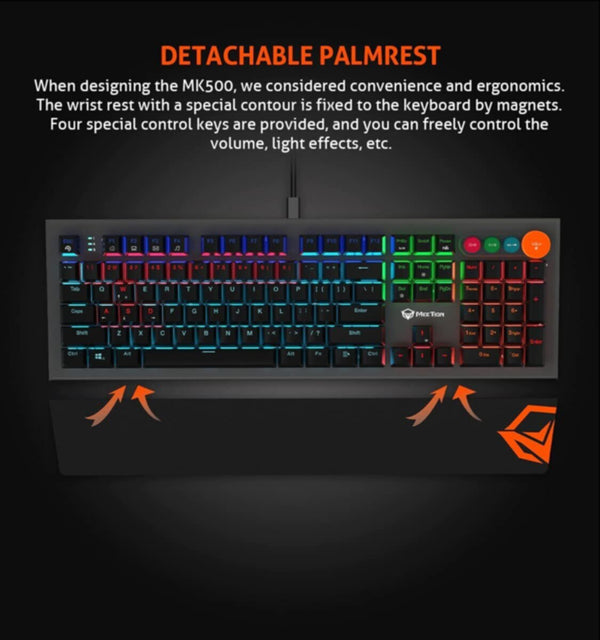 MEETION | Colorful Adjustable Rainbow Backlight Mechanical Gaming Keyboard | MT-MK500