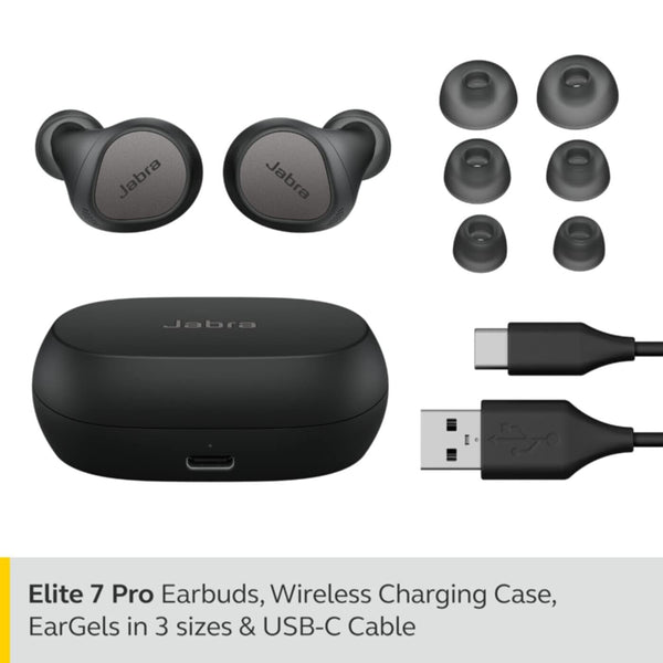 JABRA | Elite 7 Pro In-Ear True Wireless Earbuds with Jabra Multi Sensor Titanium Black