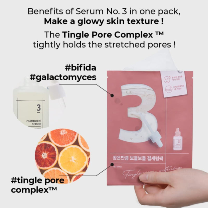 Numbuzin | No.3 Tingle-Pore Softening Sheet Mask (4Ea - Pack Of 4)