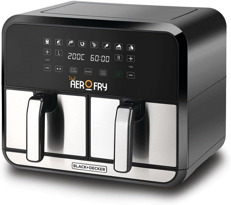 BLACK+DECKER | Digital Dual Zone Air Fryer 4L+4L  1700W | DZAF1700-B5