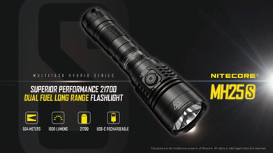 NITECORE | Superior Performance 21700 Dual Fuel Long Range Flashlight 1800 Lumens | MH25s