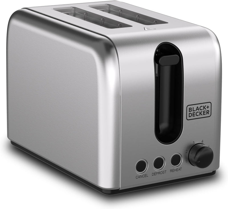 BLACK+DECKER | Two Slice Stainless Steel Toaster 1050W | ET244-B5