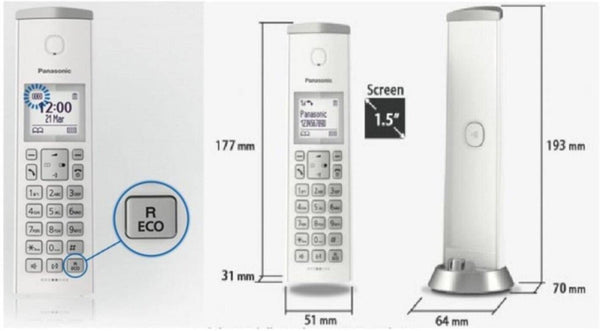 PANASONIC | DECT Cordless Phone White  | KX TGK 210