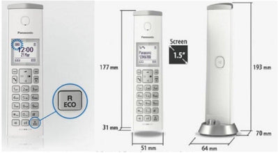 PANASONIC | DECT Cordless Phone White  | KX TGK 210