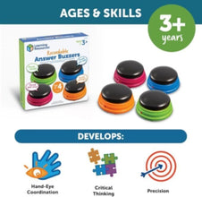 LEARNING RESOURCES UK| Recordable Answer Buzzers (Set Of 4) (3+ Years) | LER3769