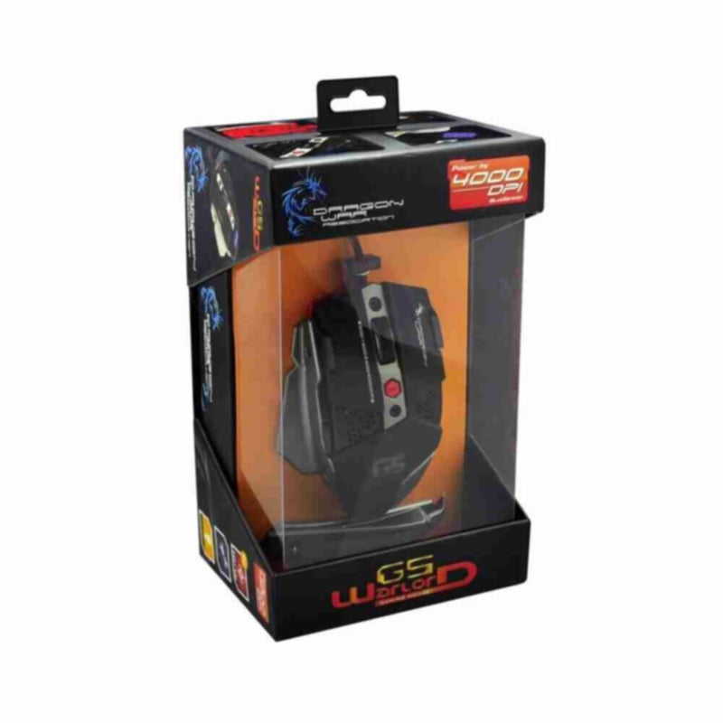 DRAGONWAR | Gaming Mouse Warlord 4000 DPI with Macro Black | G5