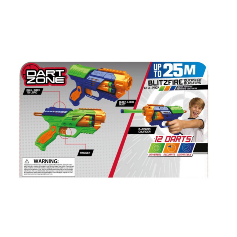 TOYPRO | Dart Zone Blitzfire X2 Value Blaster 2pck | 6359-1-EU