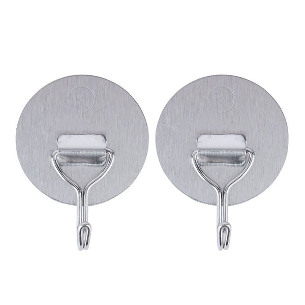 EPSILON | 2 Pcs Round Stainless Steel Hook Maximum Capacity 2KG Hook For Clothes Hats Scarves Kitchen Supplies | EPS1308