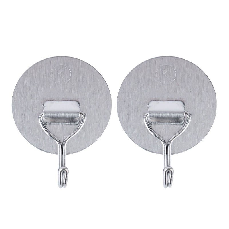 EPSILON | 2 Pcs Round Stainless Steel Hook Maximum Capacity 2KG Hook For Clothes Hats Scarves Kitchen Supplies | EPS1308