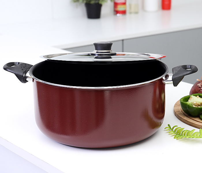 ROYALFORD | 28 Cm Non-Stick Cooking Pot Maroon | Rf392C28