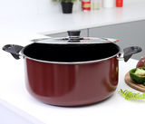 ROYALFORD | 28 Cm Non-Stick Cooking Pot Maroon | Rf392C28