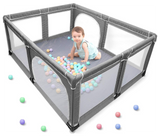 Baby Playpen, Infant Playard with Gates, Sturdy Safety Playpen with Soft Breathable Mesh, Indoor & Outdoor Toddler Play Pen Activity Center 150*180 CM | JPO0347