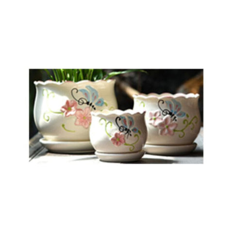 Table Ceramic Pot for Plants in 3 Sizes | 17cm X 14cm | 14cm X 10cm | 10cm X 9cm