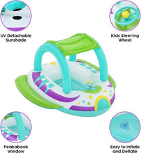 BESTWAY | Space Splash Inflatable Baby Boat With Sunshade | BES115TOY01820