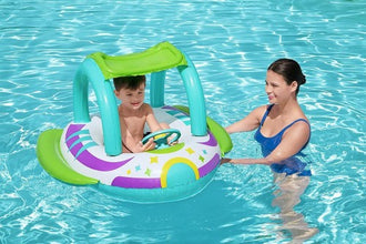 BESTWAY | Space Splash Inflatable Baby Boat With Sunshade | BES115TOY01820