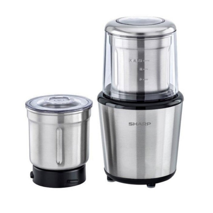 SHARP | Wet And Dry Stainless Steel Grinder With Chopper 200W | EM-GP21-S3