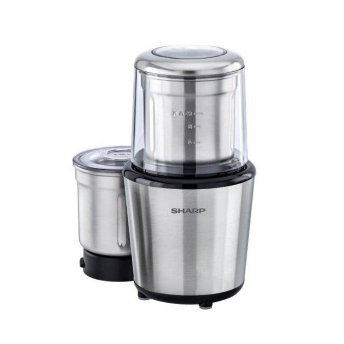 SHARP | Wet And Dry Stainless Steel Grinder With Chopper 200W | EM-GP21-S3