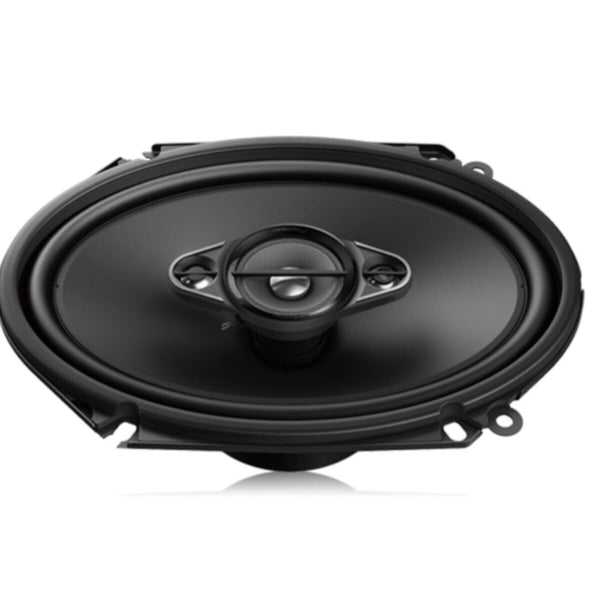 PIONEER | 6"x8"inch 4-Way 350W Max Power, Carbon/Mica-reinforced IMPP Cone, 18mm Tweeter and 11mm Super Tweeter and 1-5/8" Cone Midrange Coaxial Car Speakers Pair | TS-A6880