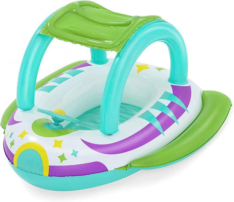 BESTWAY | Space Splash Inflatable Baby Boat With Sunshade | BES115TOY01820
