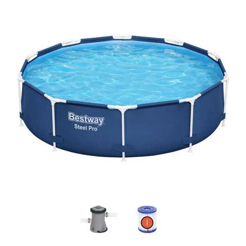 BESTWAY | Steel Pro Pool Swimming Pool Set Above Ground Round Paddling 56679 3.05mX76cm | BES115TOY01896